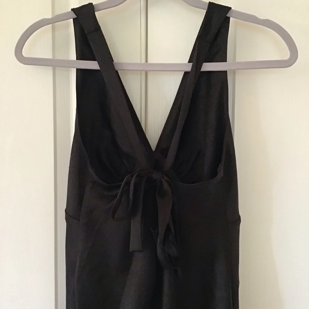 Third Form Elegant Black Satin Sleeveless bias midi Dress Australia Sz 8 - Picture 5 of 7